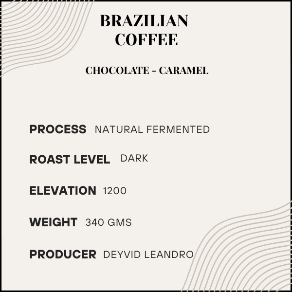 Natural fermented process, grown 1200 masl, dark roast