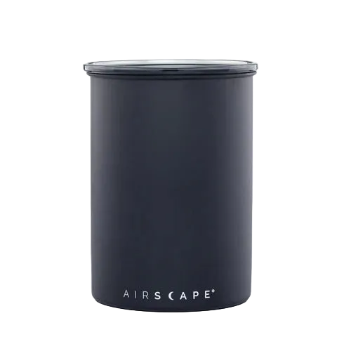 Black canister with lid on a white background, featuring the 'AIRSCAPE' brand.