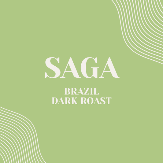 Single origin specialty coffee from Brazil. Dark roast.